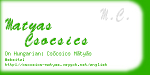 matyas csocsics business card