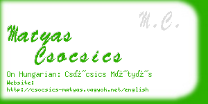 matyas csocsics business card